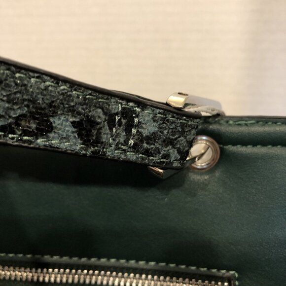 Christian Lacroix SABLE Python Satchel in Dark Teal 11”x9”x5” - Picture 4 of 7